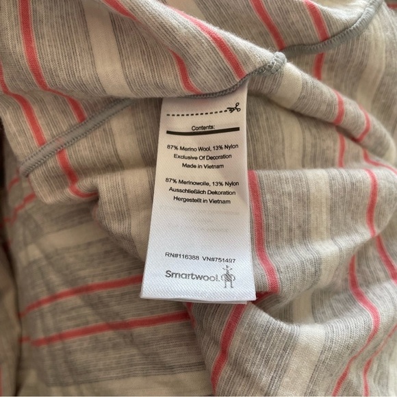 Smartwool Ash Heather Stripe Merino 150 Baselayer Long Sleeve Shirt EUC Size M - Picture 10 of 12